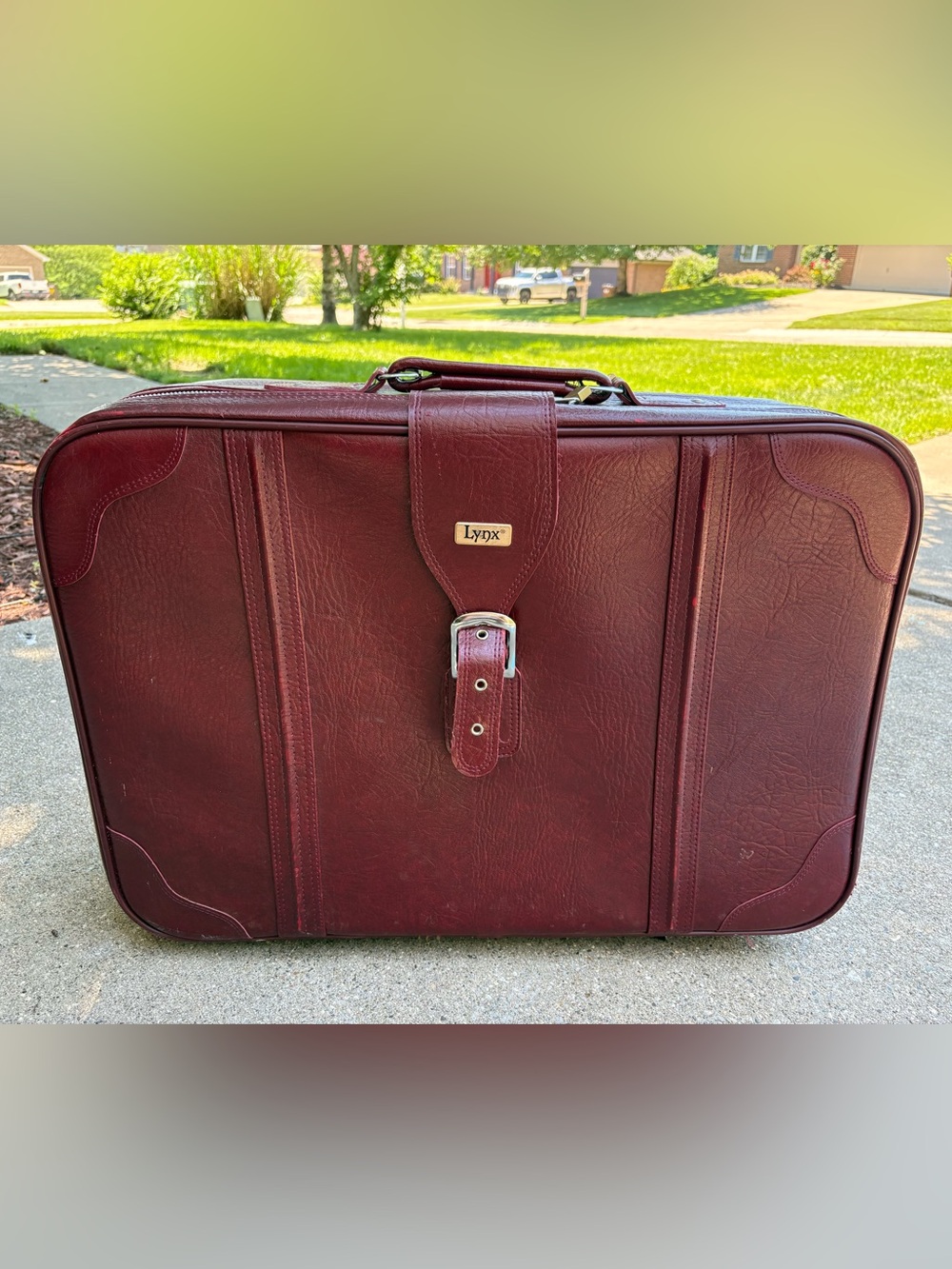 MCM Vintage LYNX Genuine Leather Large Suitcase w/ Wheels
